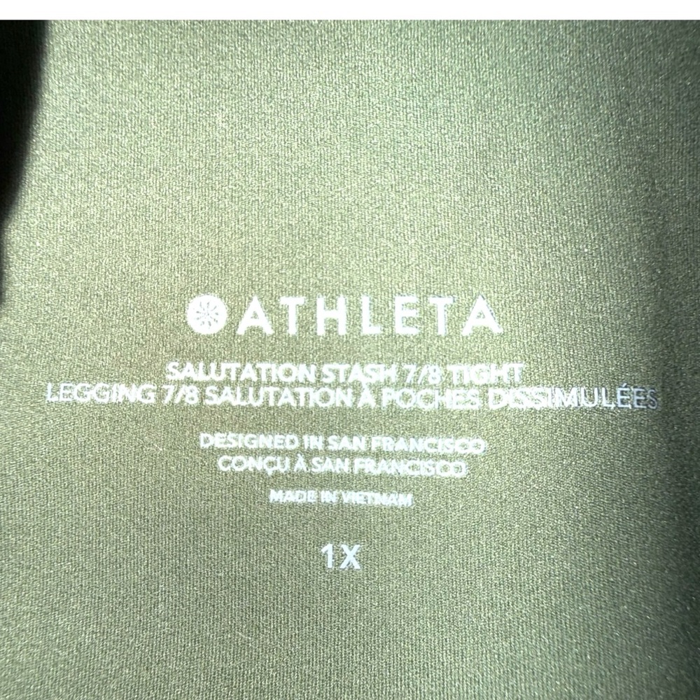 ATHLETA Salutation Stash High Rise 7/8 Legging -1X Aspen Olive - Picture 9 of 14